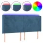 Dark blue velvet LED headboard 183x16x118/128 cm by vidaXL, Headboards and footboards - Ref: Foro24-3123832, Price: 124,70 €,...