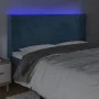 LED-Kopfteil aus dunkelblauem Samt, 183 x 16 x 118/128 cm von vidaXL, Kopf- und Fußteile - Ref: Foro24-3123832, Preis: 124,70...
