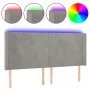 Hellgraues Samtkopfteil mit LED 163x16x118/128 cm von vidaXL, Kopf- und Fußteile - Ref: Foro24-3123822, Preis: 118,13 €, Raba...