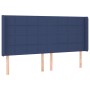 Cabecero con LED de tela azul 203x16x118/128 cm de vidaXL, Cabeceros y pies de cama - Ref: Foro24-3124076, Precio: 128,24 €, ...