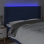 Cabecero con LED de tela azul 203x16x118/128 cm de vidaXL, Cabeceros y pies de cama - Ref: Foro24-3124076, Precio: 128,24 €, ...