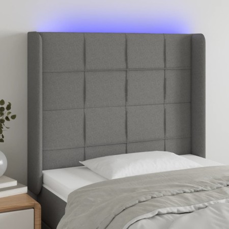 Cabecero con LED de tela gris oscuro 93x16x118/128 cm de vidaXL, Cabeceros y pies de cama - Ref: Foro24-3124031, Precio: 75,9...