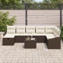 Conjunto de sofá de jardín con cojín 9 pcs ratán sintético en Sofás de exterior | Comprar online en Foru.es