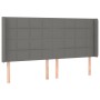 Cabecero con LED de tela gris oscuro 203x16x118/128 cm de vidaXL, Cabeceros y pies de cama - Ref: Foro24-3124071, Precio: 134...