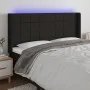 Black fabric headboard with LED 163x16x118/128 cm by vidaXL, Headboards and footboards - Ref: Foro24-3124056, Price: 152,16 €...