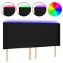 Black fabric headboard with LED 163x16x118/128 cm by vidaXL, Headboards and footboards - Ref: Foro24-3124056, Price: 152,16 €...