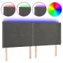 Dark gray velvet headboard with LED 203x16x118/128 cm by vidaXL, Headboards and footboards - Ref: Foro24-3123975, Price: 112,...