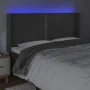Dark gray velvet headboard with LED 203x16x118/128 cm by vidaXL, Headboards and footboards - Ref: Foro24-3123975, Price: 112,...