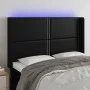 Headboard with LED black synthetic leather 147x16x118/128 cm by vidaXL, Headboards and footboards - Ref: Foro24-3123998, Pric...