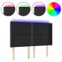 Headboard with LED black synthetic leather 147x16x118/128 cm by vidaXL, Headboards and footboards - Ref: Foro24-3123998, Pric...