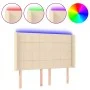 Kopfteil aus cremefarbenem Stoff mit LED 147x16x118/128 cm von vidaXL, Kopf- und Fußteile - Ref: Foro24-3124051, Preis: 112,2...