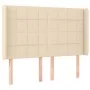 Cream fabric headboard with LED 147x16x118/128 cm by vidaXL, Headboards and footboards - Ref: Foro24-3124051, Price: 112,22 €...