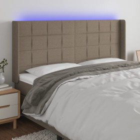 Cabecero con LED de tela gris taupe 183x16x118/128 cm de vidaXL, Cabeceros y pies de cama - Ref: Foro24-3124066, Precio: 123,...