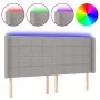 Light gray fabric headboard with LED 163x16x118/128 cm by vidaXL, Headboards and footboards - Ref: Foro24-3124054, Price: 123...