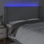 Light gray fabric headboard with LED 163x16x118/128 cm by vidaXL, Headboards and footboards - Ref: Foro24-3124054, Price: 123...