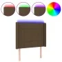 Headboard with LED in dark brown fabric 93x16x118/128 cm by vidaXL, Headboards and footboards - Ref: Foro24-3124033, Price: 8...