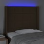 Cabecero con LED de tela marrón oscuro 93x16x118/128 cm de vidaXL, Cabeceros y pies de cama - Ref: Foro24-3124033, Precio: 79...