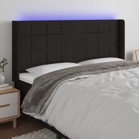 Cabecero con LED de tela negro 183x16x118/128 cm de vidaXL, Cabeceros y pies de cama - Ref: Foro24-3124064, Precio: 128,70 €,...