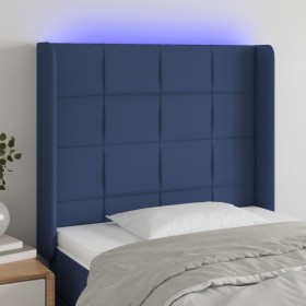 Cabecero con LED de tela azul 103x16x118/128 cm de vidaXL, Cabeceros y pies de cama - Ref: Foro24-3124044, Precio: 77,85 €, D...