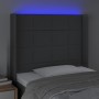 Cabecero con LED de tela gris oscuro103x16x118/128 cm de vidaXL, Cabeceros y pies de cama - Ref: Foro24-3124039, Precio: 81,7...