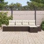 Conjunto de sofás de jardín 5 pcs Marrón ratán sintético en Sofás de exterior | Comprar online en Foru.es