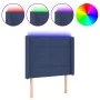 Blue fabric headboard with LED 83x16x118/128 cm by vidaXL, Headboards and footboards - Ref: Foro24-3124028, Price: 78,82 €, D...