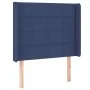 Blue fabric headboard with LED 83x16x118/128 cm by vidaXL, Headboards and footboards - Ref: Foro24-3124028, Price: 78,82 €, D...