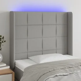 Hellgraues Stoffkopfteil mit LED 93x16x118/128 cm von vidaXL, Kopf- und Fußteile - Ref: Foro24-3124030, Preis: 77,38 €, Rabat...
