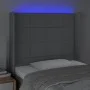 Light gray fabric headboard with LED 93x16x118/128 cm by vidaXL, Headboards and footboards - Ref: Foro24-3124030, Price: 77,3...