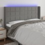 Cabecero con LED de tela gris oscuro 183x16x118/128 cm de vidaXL, Cabeceros y pies de cama - Ref: Foro24-3124063, Precio: 123...