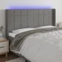 Dunkelgraues Stoffkopfteil mit LED 183x16x118/128 cm von vidaXL, Kopf- und Fußteile - Ref: Foro24-3124063, Preis: 139,05 €, R...