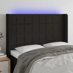Cabecero con LED de tela negro 147x16x118/128 cm de vidaXL, Cabeceros y pies de cama - Ref: Foro24-3124048, Precio: 138,24 €,...