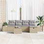 Conjunto de sofás de jardín 6 pcs Beige ratán sintético en Sofás de exterior | Comprar online en Foru.es
