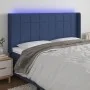 Blue fabric headboard with LED 183x16x118/128 cm by vidaXL, Headboards and footboards - Ref: Foro24-3124068, Price: 120,88 €,...
