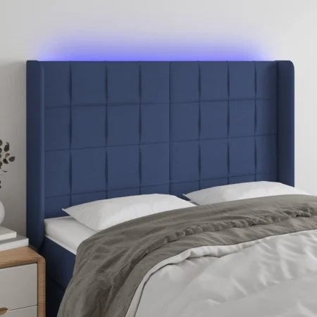 LED-Kopfteil aus blauem Stoff, 147 x 16 x 118/128 cm von vidaXL, Kopf- und Fußteile - Ref: Foro24-3124052, Preis: 128,01 €, R...