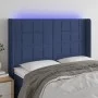 LED-Kopfteil aus blauem Stoff, 147 x 16 x 118/128 cm von vidaXL, Kopf- und Fußteile - Ref: Foro24-3124052, Preis: 128,01 €, R...