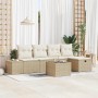 Conjunto de sofás de jardín 6 pcs Beige ratán sintético en Sofás de exterior | Comprar online en Foru.es