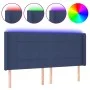 Blue fabric headboard with LED 183x16x118/128 cm by vidaXL, Headboards and footboards - Ref: Foro24-3124068, Price: 120,88 €,...