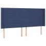 Blue fabric headboard with LED 183x16x118/128 cm by vidaXL, Headboards and footboards - Ref: Foro24-3124068, Price: 120,88 €,...