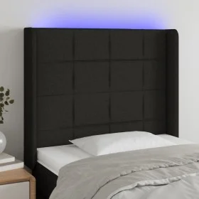 Kopfteil aus schwarzem Stoff mit LED 103x16x118/128 cm von vidaXL, Kopf- und Fußteile - Ref: Foro24-3124040, Preis: 85,64 €, ...