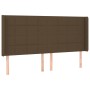 Cabecero con LED de tela marrón oscuro 183x16x118/128 cm de vidaXL, Cabeceros y pies de cama - Ref: Foro24-3124065, Precio: 1...