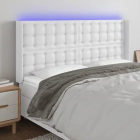 Kopfteil mit LED, weißem Kunstleder, 147 x 16 x 118/128 cm von vidaXL, Kopf- und Fußteile - Ref: Foro24-3124139, Preis: 145,4...