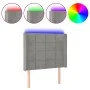Light gray velvet headboard with LED 93x16x118/128 cm by vidaXL, Headboards and footboards - Ref: Foro24-3124084, Price: 83,2...