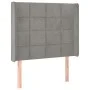 Light gray velvet headboard with LED 93x16x118/128 cm by vidaXL, Headboards and footboards - Ref: Foro24-3124084, Price: 83,2...