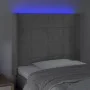 Hellgraues Samtkopfteil mit LED 93x16x118/128 cm von vidaXL, Kopf- und Fußteile - Ref: Foro24-3124084, Preis: 83,26 €, Rabatt: %