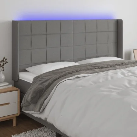 Dark gray fabric headboard with LED 163x16x118/128 cm by vidaXL, Headboards and footboards - Ref: Foro24-3124055, Price: 125,...