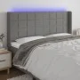 Dark gray fabric headboard with LED 163x16x118/128 cm by vidaXL, Headboards and footboards - Ref: Foro24-3124055, Price: 125,...