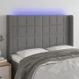 Dark gray fabric headboard with LED 147x16x118/128 cm by vidaXL, Headboards and footboards - Ref: Foro24-3124047, Price: 128,...