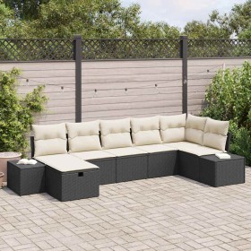 Conjunto de sofá de jardín 7 pcs Negro ratán sintético en Sofás de exterior | Comprar online en Foru.es