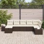 Conjunto de sofá de jardín 7 pcs Marrón ratán sintético en Sofás de exterior | Comprar online en Foru.es